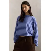 Ralph Lauren Striped Boatneck Mariner Tee - Blue - S