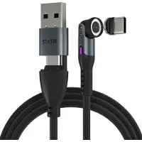 Statik Kaapeli 360 Pro Magneettinen Kärki USB-C/Lightning/MicroUSB Musta 1m