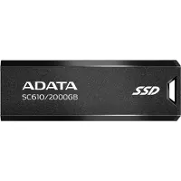 ADATA A-DATA SC610 2 Tt USB 3.2 Gen 2 (USB-A) -ulkoinen SSD, kannettava, pelikäyttöön, musta