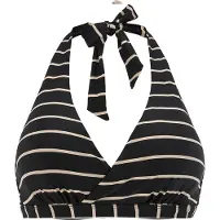 Swegmark Maui Halterneck Bikini Bra Black/beige Stripe 70DE