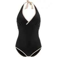 Swegmark Haiti Halterneck Swimsuit Black/beige 46DE
