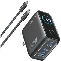 Anker 100W:n GaN-seinälaturi älynäytöllä - harmaa