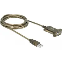 DeLOCK 64073, Läpinäkyvä, 2 m, USB A-tyyppi, DB-9, Uros, Uros