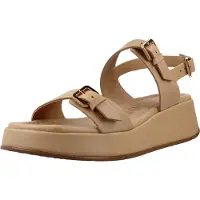 Wonders for woman. AT-1057 Brown Soft Balance Leather Sandals (41), 3 to 5 cm, Buckle, Casual