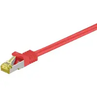Goobay RJ45-kytkentäkaapeli S/FTP (PiMF), 500 MHz, CAT 7 -raakakaapelilla, punainen, 3 m