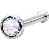 Wildcat Mini Jewelled Nosestud<!--63f70b36ac24f--> - Aurora Boreale, Hopeinen metalli