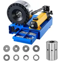 Vevor korkeapaineinen hydrauliletkun puristin, manuaalinen letkun puristustyökalu, jossa 8 puristusleukaa ja 0,24"-1,1" puristusalue, sopii matala- ja korkeapaineisille öljyputkille, kaasu-/vesi-/auto