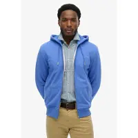 Superdry for man. M2014128E Essential Logo Zip sweatshirt blue (L), Casual, Cotton