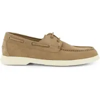 BOSS for man. 50563130 Beige Contrast Suede Boat Shoes (45), Flat, Laces, Casual