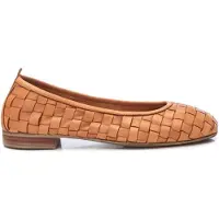 Carmela for woman. 16166203-CAMEL Leather ballerinas 161662 brown (38), Flat, None, Casual, Classic