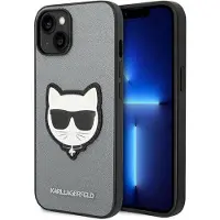 Karl Lagerfeld iPhone 14 Plussan -kotelo, Saffiano Silver