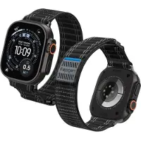 Spigen WBF0, Yhtye, Älykello, musta, Apple, Apple Watch (44/45mm), Apple Watch 10/11 (46mm), Apple Watch Ultra (49mm), Nailon