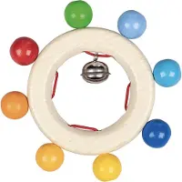 Goki Wooden Grab Ring with Rainbow Beads