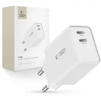 TechProtection C35W 2-Porttinen Verkkolaturi - 2xUSB-C - Valkoinen