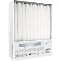 Bispol White Cone kynttilät 24,5 cm - 40 kpl 7h paloaika