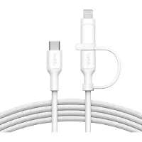 Belkin BoostCharge Pro 2-in-1 USB-C ja Lightning -kaapeli, 1,5 m, valkoinen