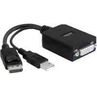 DeLOCK 61855, 0,23 m, DisplayPort, DVI-I, Uros, Naaras, Musta