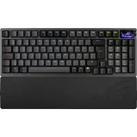 Asus ROG Azoth 96 HE, Langallinen & langaton, USB + RF Wireless + Bluetooth, Magnetic-mechanical key switch, QWERTZ, RGB LED, Musta (90MP040H-BKDA20)