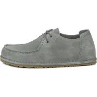 Birkenstock for man. 1030035 Gray Utti Lace Leather Shoes (Regular Fit) (44), Flat, Suede, Laces, Casual, Grey