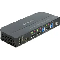 DeLOCK – DisplayPort 1.4 KVM Switch 8K 30 Hz with USB 3.0 and Audio (11482)
