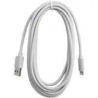 Eletra USB-A - Lightning 3M kaapeli, valkoinen