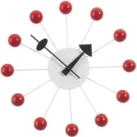 Vitra Ball-seinäkello punainen/hopea ø 33 cm