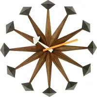 Vitra Polygon-seinäkello pähkinä ø 43 cm