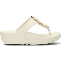 FitFlop Lulu Marbled-Stone Toe-Post Sandals - Cream - 39