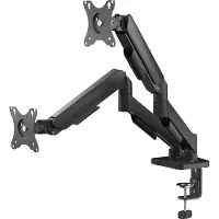 Deltaco – Monitor desk dual mount mechanical spring, 17-32" 9 kg, black (ARM-1300-B)