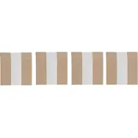 DIYTI Wide Stripe Lasinaluset 10x10 Cm 4-pakkaus - Tabletit & Lasinaluset Polyesteri Beige - 12-BEIC-WS-BEI/WHI