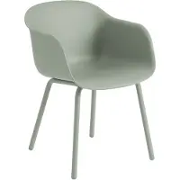 Muuto Fiber Outdoor Tuoli käsinojalla Dusty Green