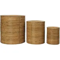 Ferm Living - Column Storage Set of 3 Natural Stained