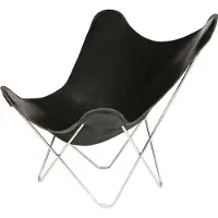 Cuero Design Pampa Mariposa Bf Chair Black/chrome - Nojatuolit Nahka Musta - 1010102