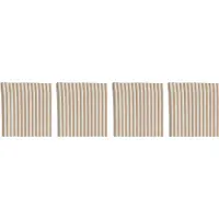 DIYTI Narrow Stripe Lasinaluset 10x10 Cm 4-pakkaus - Tabletit & Lasinaluset Polyesteri Beige - 12-BEIC-NS-BEI/WHI