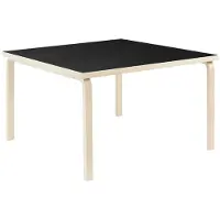 Artek Pöytä 84 koivu/musta linoleum 120 x 120 cm