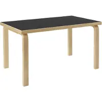 Artek Pöytä 80b koivu / musta linoleum 100 x 60 cm