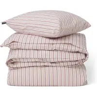 Lexington Dobby Striped Cotton Poplin Vuodevaatteet Valkoiset / Beiget / Punaiset 220x220 Cm - Vuodevaatesarjat Puuvilla Valkoinen - 12440009-4402-S305