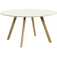 HAY Cph 25 2.0 Pöytä Ø140x74 Cm Vesipohjaisella Lakalla Käsitelty Tammi / - Ruokapöydät & Baaripöydät Linoleumi Luonnonvalkoinen - AE821-A535-AR08