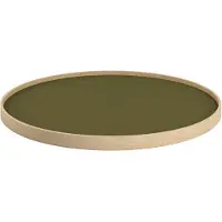 Brdr. Krüger Bølling Tarjotin Ø60 Cm Oiled Oak / Lehti - Tarjottimet Laminaatti Vihreä - BBB2-OOL-LE