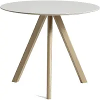 HAY Cph 20 2.0 Pöytä Ø90 Cm Vesipohjalakattu Tammi / - Ruokapöydät & Baaripöydät Linoleumi Luonnonvalkoinen - AE815-A529-AR08