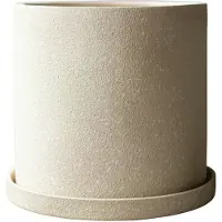 DBKD Grow ruukku Ø30 cm aluslautasella Creme structure