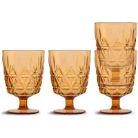 Sagaform Picknick Juni lasi 4-pakkaus Amber