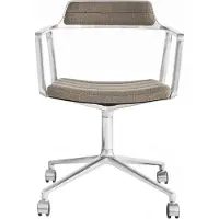 Vipp 452 Työtuoli Renkailla Dark Sand / Kiillotettu Alumiini - Toimistotuolit Tekstiili Multi - 45233C01V2