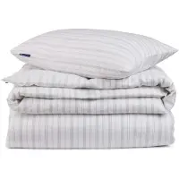 Lexington Striped Lyocell/Cotton Pin Point Oxford Bed Set - White - 150X210/50X60