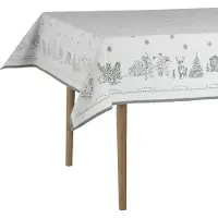 Wik & Walsøe Jouluaamun pöytäliina Valkoinen-vihreä, 140x240 cm