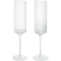 Ferm Living Ripple Champagne flutes samppanjalasit 15 cl 2-pack Kirkas