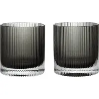 Ferm Living Ripple tumbler lasi 25 cl 2-pack Savutettu harmaa