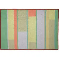 Hubsch Pavilion Plaid Block Coral/Multicolour - Orange - 140X200CM