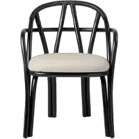 Gubi Bistra Käsinojallinen Ruokailutuoli / Fustagno 001 - Tuolit Rottinki Ebony - 10141488