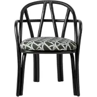 Gubi Bistra Käsinojallinen Ruokailutuoli / Reales Pattern 003 - Tuolit Rottinki Ebony - 10140944